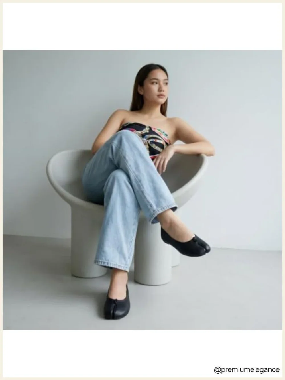 Maki Tabi Flats - Split Toe Ballet Flats with Cushioned Footbed, Faux Leather,